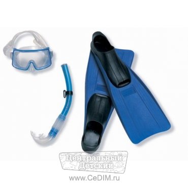 Набор маска для плавания с трубкой и ластами Спорт  Intex 