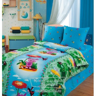 Детское постельное белье 1,5-спальное Цветочная поляна  Непоседа 