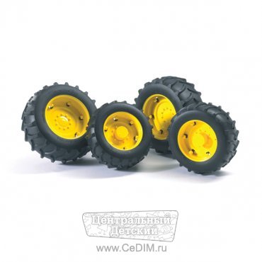 Шины для системы сдвоенных колёс с жёлтыми дисками SUPER PRO  Bruder 
