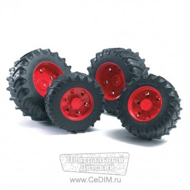 Шины для системы сдвоенных колёс с красными дисками PREMIUM PRO  Bruder 