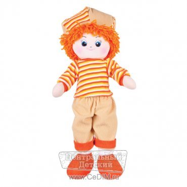 Кукла - мальчик в оранжевой полосатой кофточке с рыжими волосами  Gulliver 