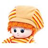 Кукла - мальчик в оранжевой полосатой кофточке с рыжими волосами