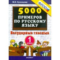 5000 примеров по русскому языку Безударные гласные 1 класс ФГОС Экзамен Детские книги 