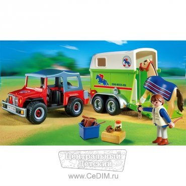Джип с фургоном для лошадей  Playmobil 