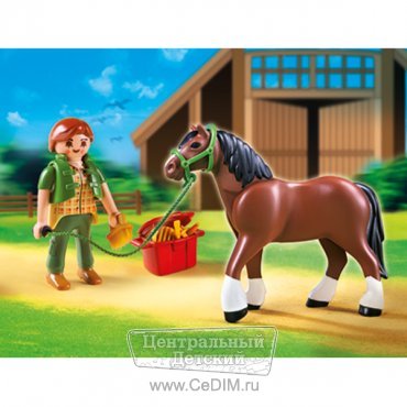Шайрская лошадь со стойлом  Playmobil 
