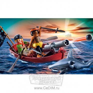 Пиратская лодка и акула  Playmobil 