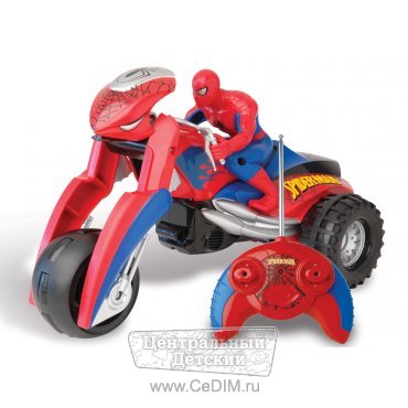 Человек паук на мотоцикле на рабиоуправлении  Silverlit 