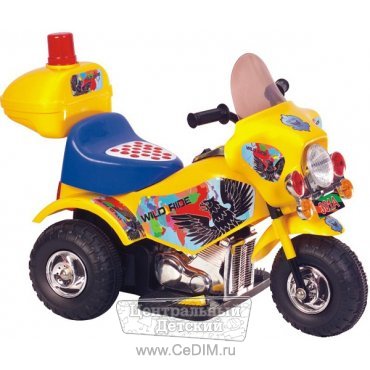 Детский Электро мотоцикл МИНИ YELLOW жёлтый с синим  Glory 